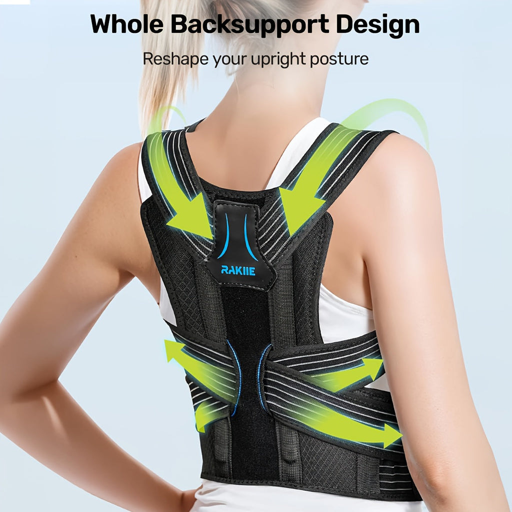 Posture Corrector Vest Adjustable Shoulder Straightening Brace – Padded Shoulder Cushions & Soft Underarm Bands, Unisex Back Support for Daily Wear, Men Women, Small to X-Large, Father's Day Gift