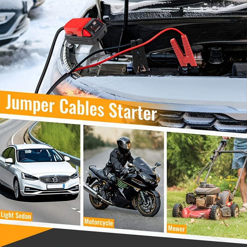 Dewalt Compatible Car Jump Starter Booster Cables with Adapter for Dewalt 20V Battery Portable Automotive Jumper Cables for Car Jump Starting Battery Not Included