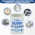 JSP Silver Dip Cleaner & Tarnish Remover 8oz Kit – 925 & 999 Sterling Silver Jewelry Cleaning Solution with Basket & Microfiber Cloth, Restores Shine