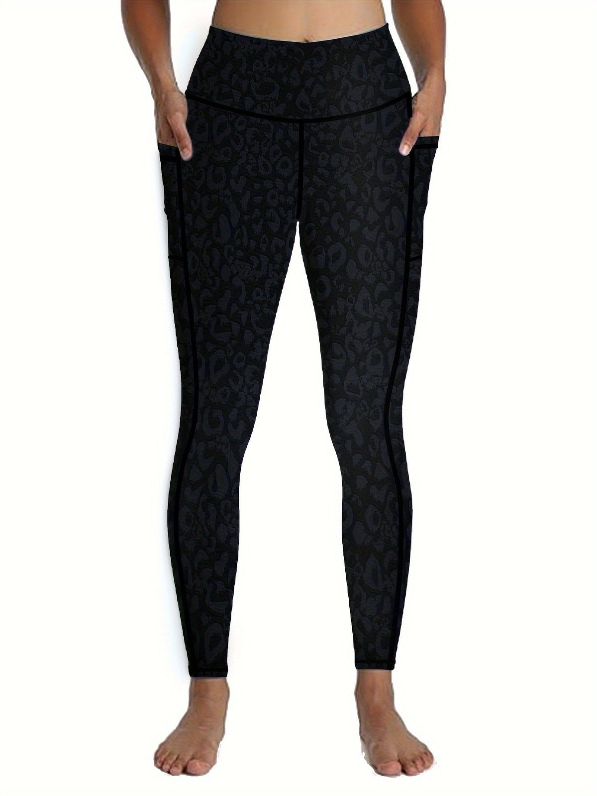 Women's Compression Yoga Pants 5 Pack 7/8 Length High-Waist – Printed Fitness Leggings with Leopard Camo & Solid Patterns for Gym Running Pilates, Athletic Tracksuit Bottoms S-XXL