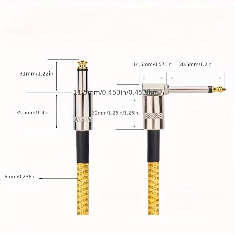 Electric Guitar & Bass Instrument Cable - Noise-Free High-Fidelity 1/4 Inch TS Plug, Durable Flexible Amplifier Cord for Electric Guitar, Bass, Keyboard & Amp, Multiple Lengths & Color Packs