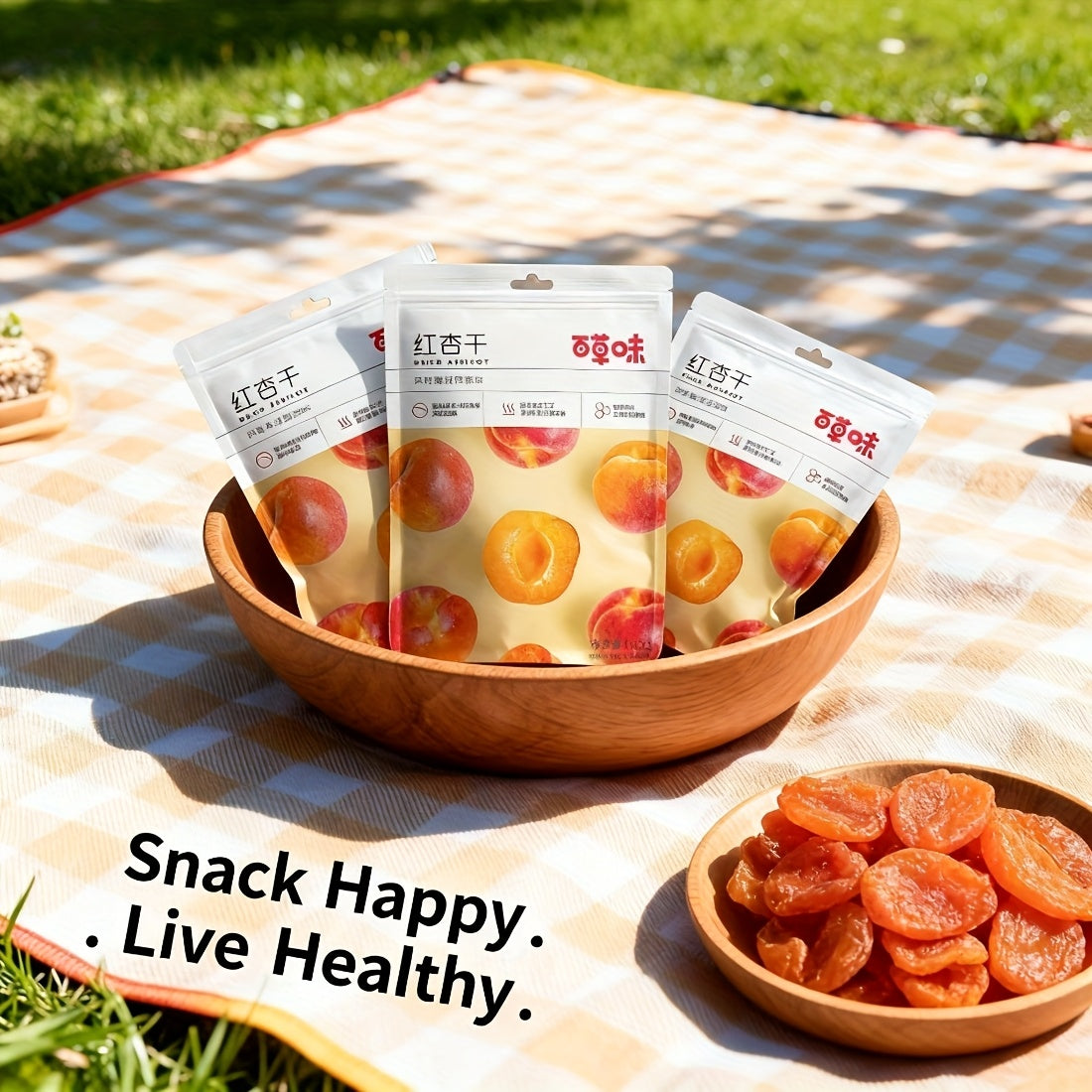 Dried Apricots Snack 3 Bags Pack Natural Tropical Dried Fruit Healthy Sweet Snack for Parties Gifts Travel