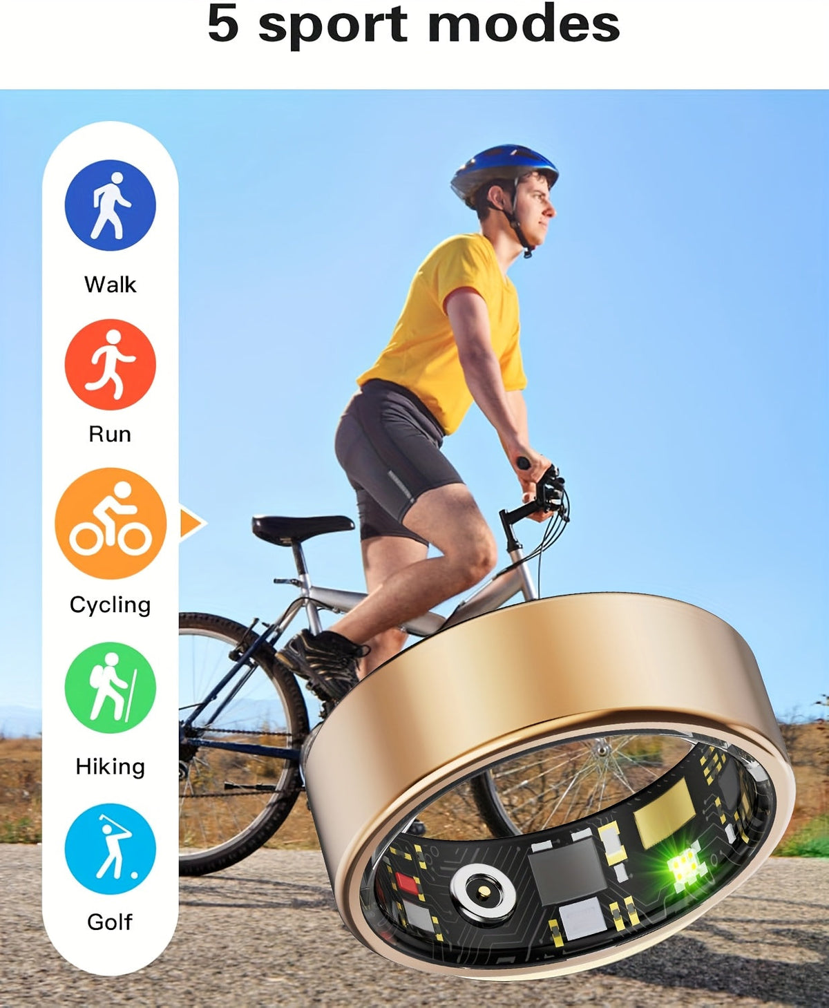 Smart Ring for Women Fitness Tracker – Heart Rate HRV Sleep Monitor Stress & Menstrual Tracking, 100+ Sports Modes IP68 Waterproof No Subscription, Bluetooth 5.4 iPhone & Android, Sizes 7-13