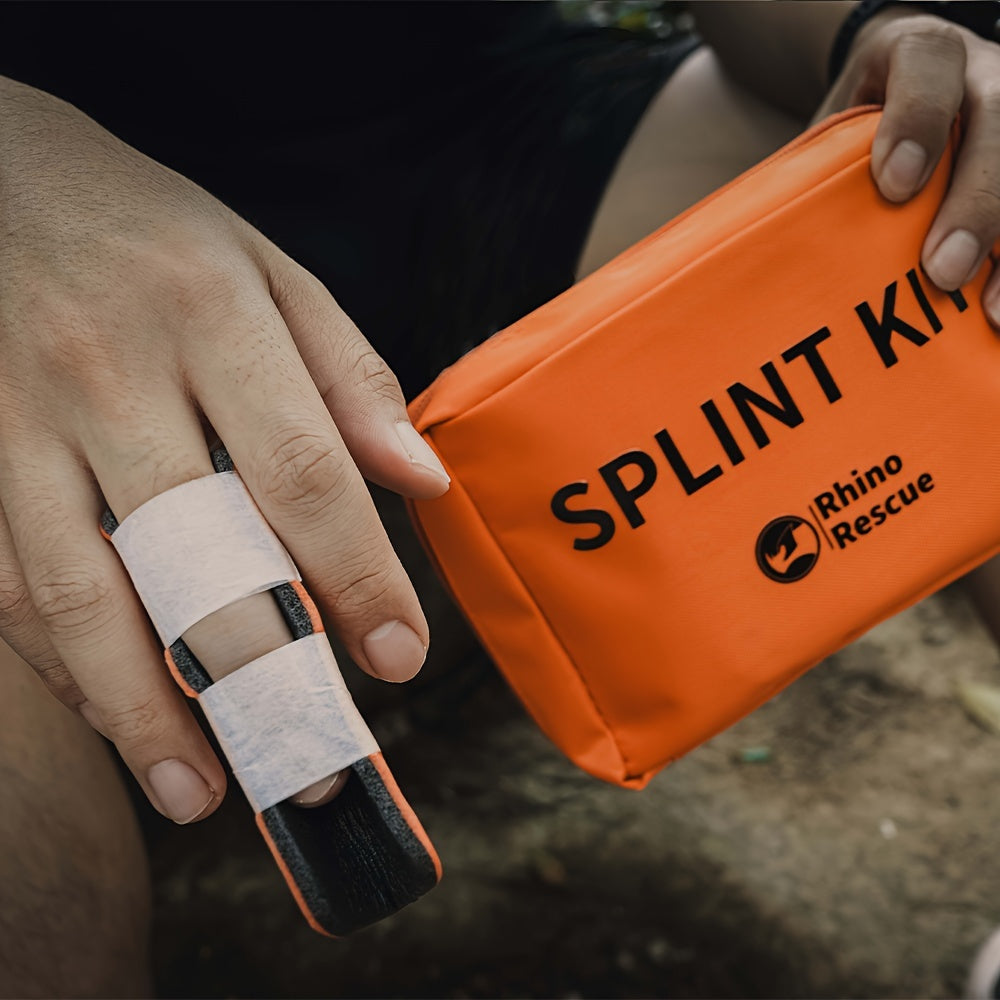 Emergency Aluminum Foam Splint Set 4pcs - Rollable First Aid Splints for Finger Wrist Arm Leg Injuries Camping Hiking Survival Kit
