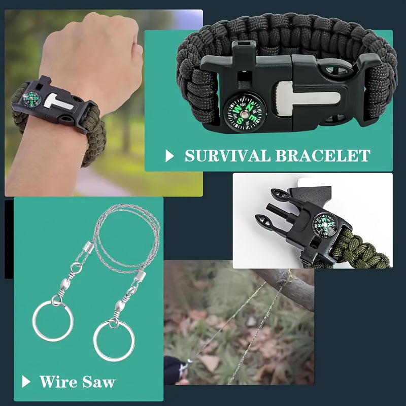 36-Piece Compact Outdoor Survival Kit – Emergency Camping Gear Set with First Aid Tools for Hiking, Backpacking & Wilderness Adventure, Great Gift for Outdoor Enthusiasts