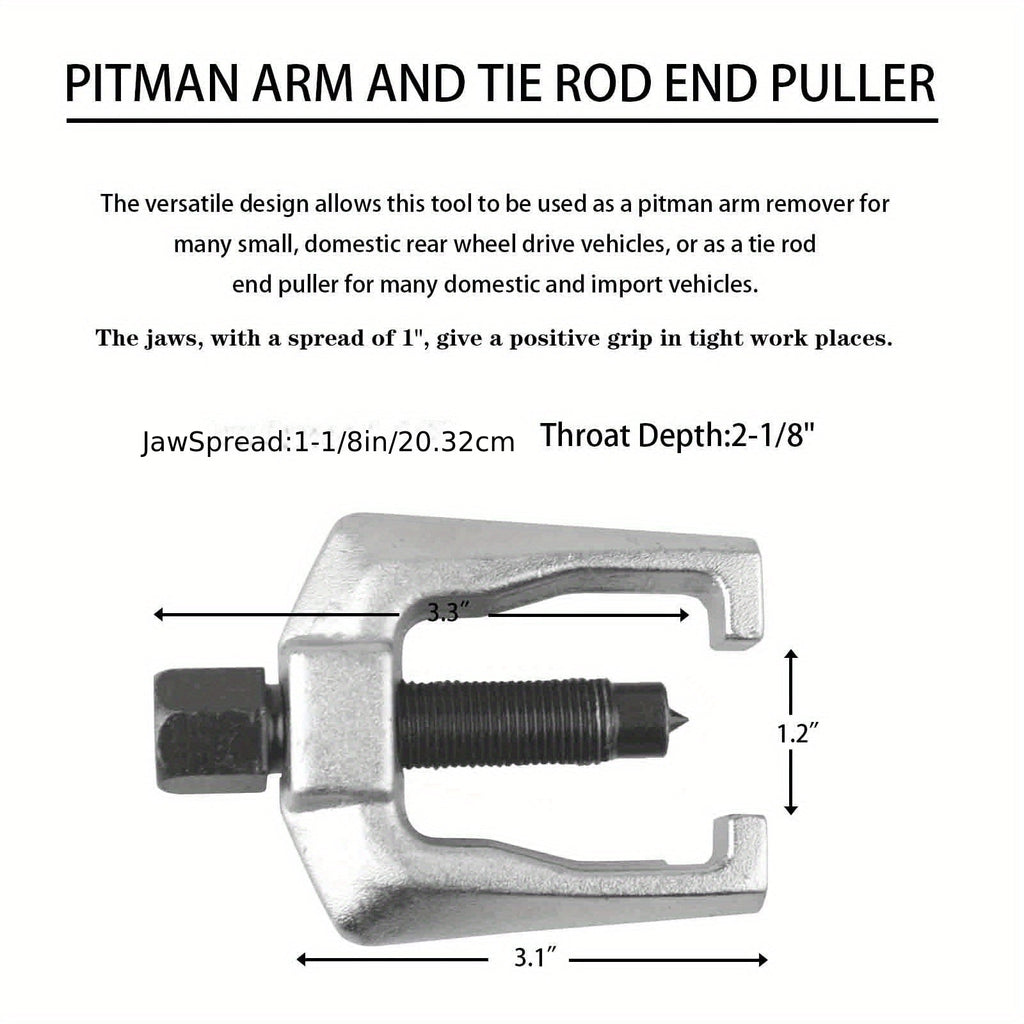 5-Piece Front End Service Kit - Pitman Arm Puller, Ball Joint Separator & Tie Rod Removal Tool Set, Heavy Duty Forged Steel, Universal Fit for Most Vehicles, Includes Carrying Case