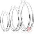 S925 Sterling Silver Large Round Hoop Earrings for Women - Lightweight Hypoallergenic Cubic Zirconia Big Circle Hoops in 40/50/60mm, Elegant Everyday Fashion Jewelry, Perfect Birthday & Christmas Gift