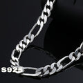 Italian 925 Sterling Silver 8mm Figaro Chain Necklace for Men & Women – Bold Retro Minimalist Design, Unisex Thick Link Necklace with Gift Box, Sizes 20–24 Inches