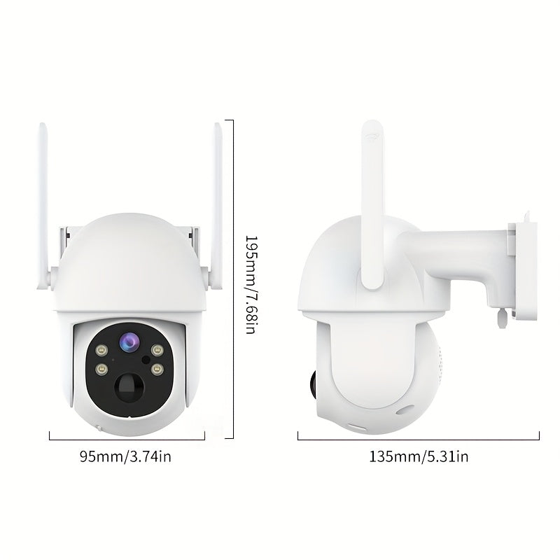 Solar Powered Outdoor Security Camera 2 Pack IP54 Waterproof – Wireless WiFi HD Color Night Vision AI Human Detection Two-Way Audio for Home, Yard & Driveway