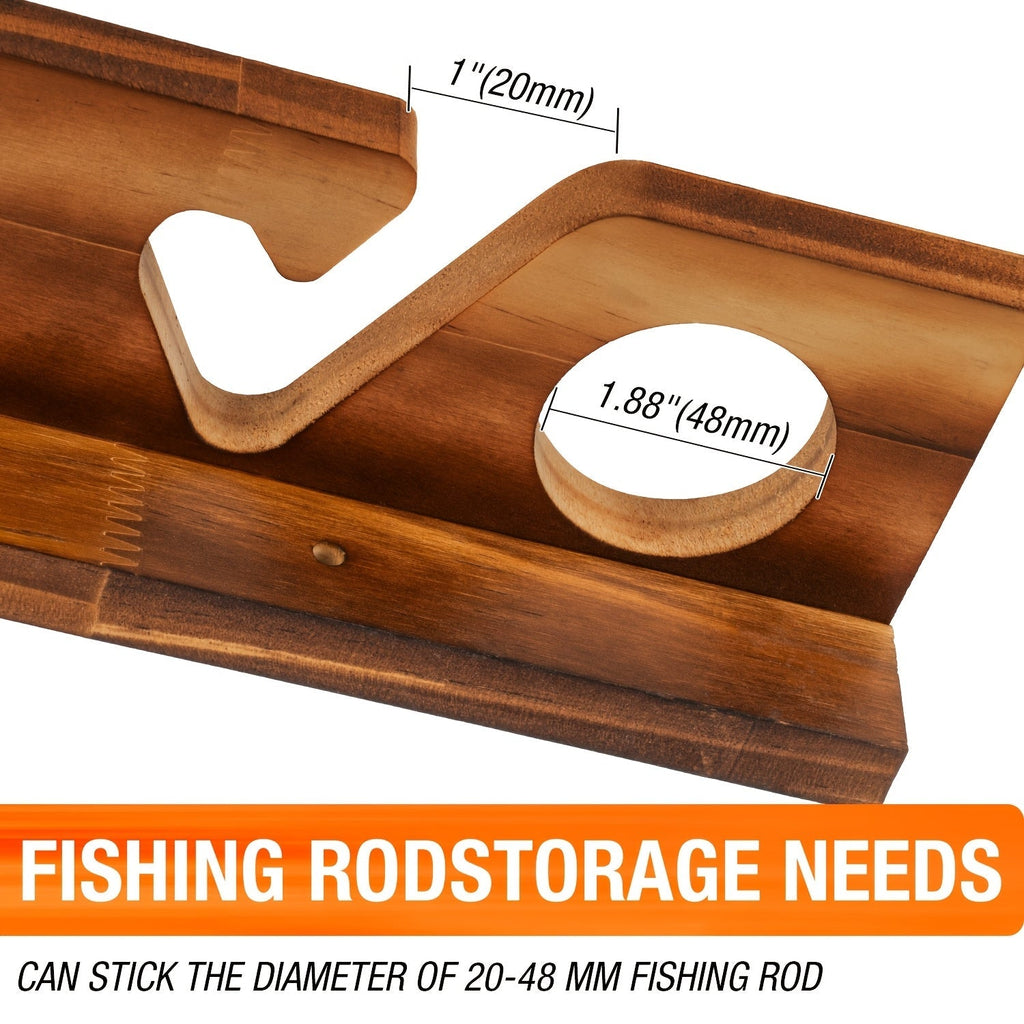 Fishing Rod Rack Wall & Ceiling Mounted – Holds Up to 12 Rods, Modular Garage Storage Organizer for Fishing Poles, Easy Install, Great Fishing Gift for Men & Women