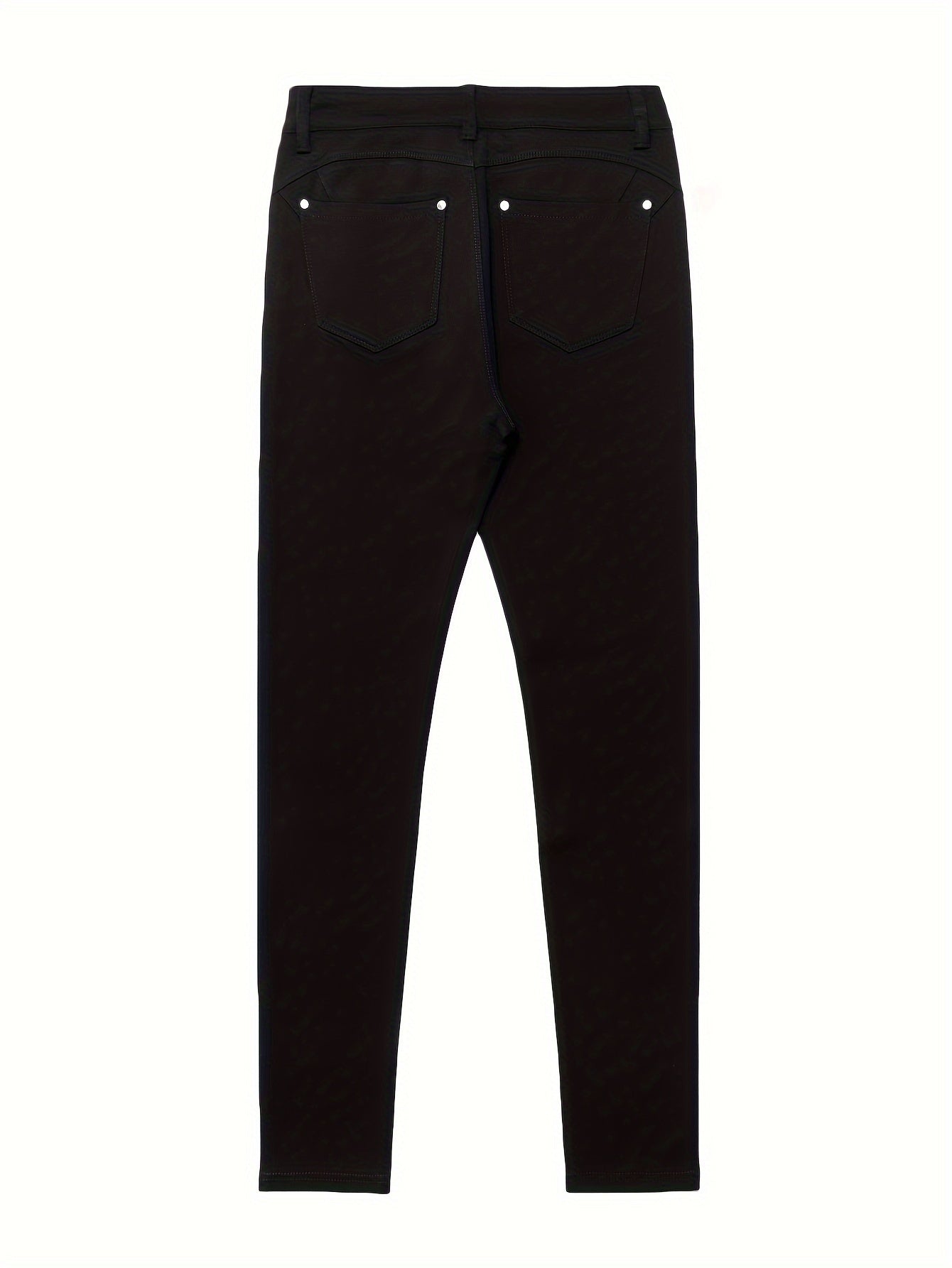 High Waist Stretch Skinny Jeans Women Metal Button Detail Street Style Slim Fit Denim Pants 10 Colors S-XXL