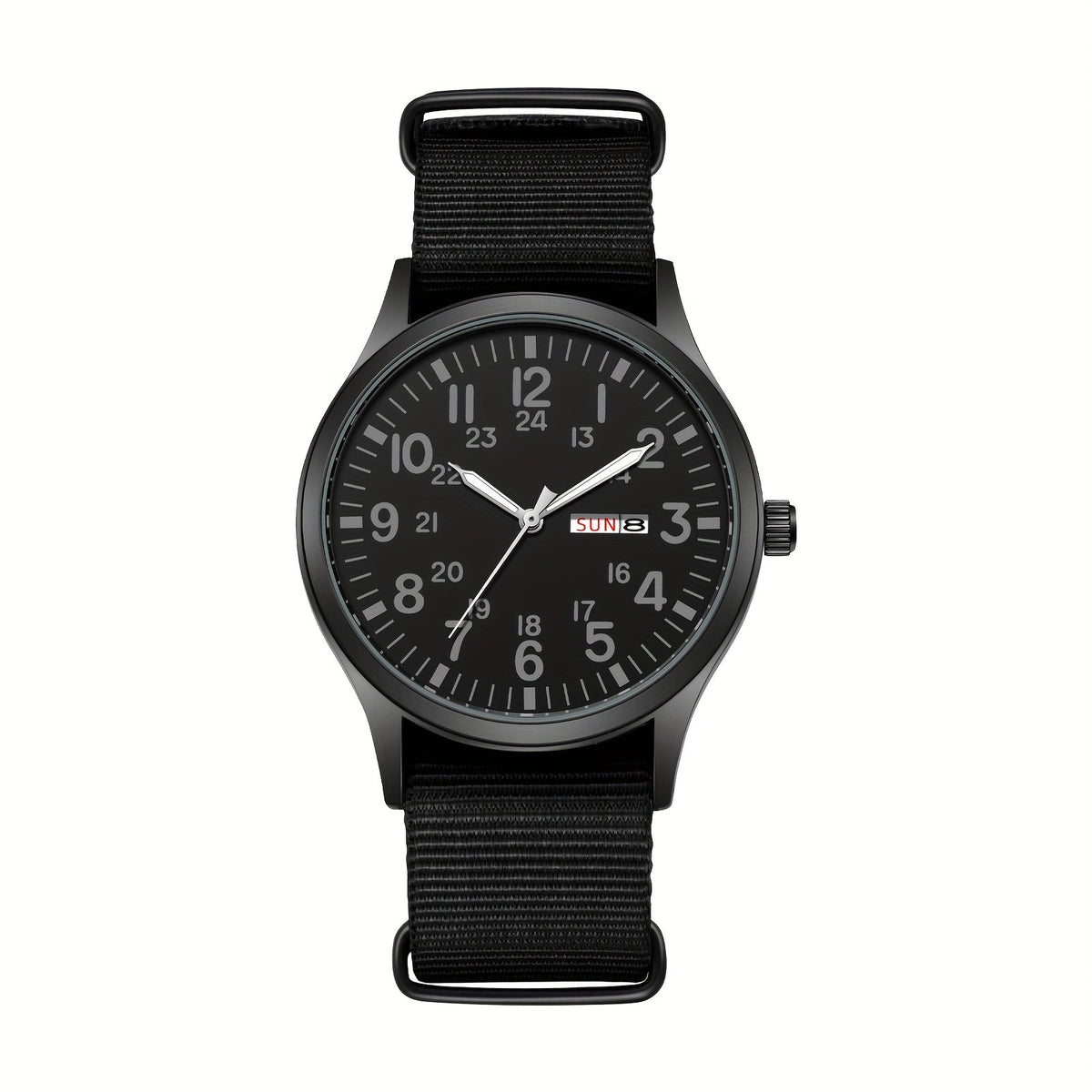 Men's Outdoor Sports Quartz Watch Nylon Strap Luminous Dial 24-Hour Military Scale – Calendar Function Lightweight Alloy Case Multi-Color Green Black Army Green Gift Watch for Men