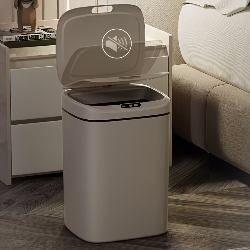 Inductive Smart Trash Can with Sealed Odor-Proof Lid – Hands-Free Automatic Sensor Waste Bin, Touch Control, Easy-Clean Interior for Office Bathroom Bedroom Kitchen, 12L 14L 16L
