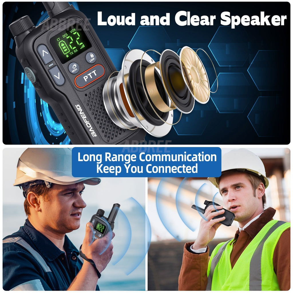 Baofeng BF-T18 FRS Walkie Talkies 2-Pack Long Range – NOAA Weather Alert, VOX Hands-Free, 1500mAh USB-C Rechargeable, LED Flashlight for Hiking, Camping, Hunting & Outdoor Adventures