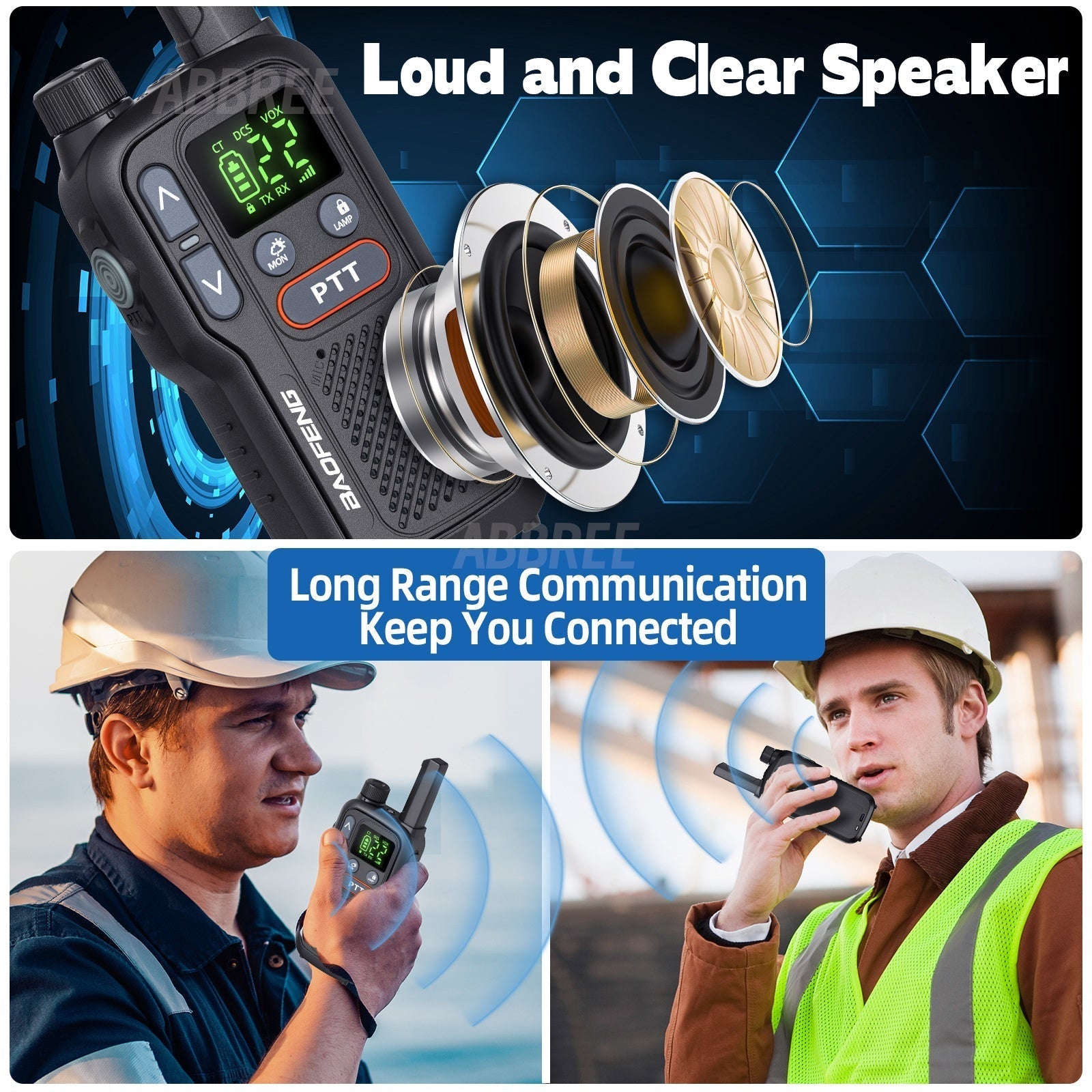 Baofeng BF-T18 FRS Walkie Talkies 2-Pack Long Range – NOAA Weather Alert, VOX Hands-Free, 1500mAh USB-C Rechargeable, LED Flashlight for Hiking, Camping, Hunting & Outdoor Adventures