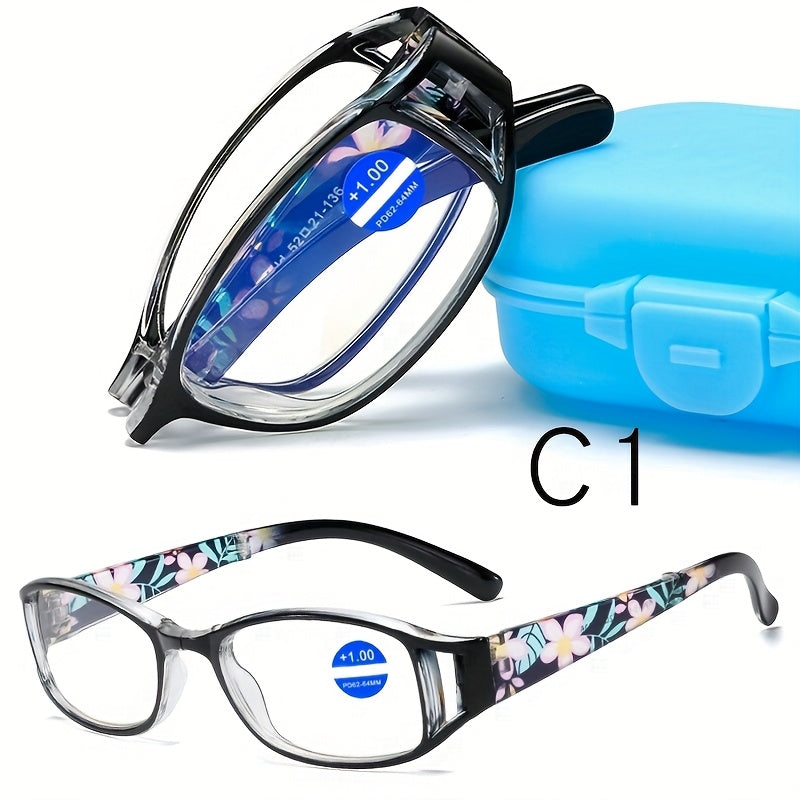 3-Pack Folding Reading Glasses Unisex – Mixed Colors Compact Portable Readers 1.0x to 4.0x Magnification, Elegant Business Style Gift for Men Women
