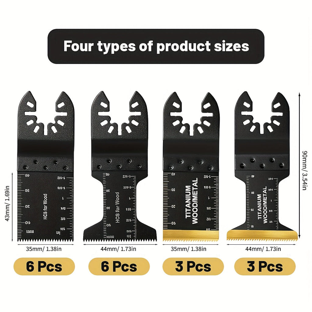 Titanium Oscillating Tool Blades Set Universal Quick Release – 18/28/36/50 Pcs Multi Tool Saw Blades Cuts Metal Wood Plastic Fits Dewalt Makita Bosch Milwaukee