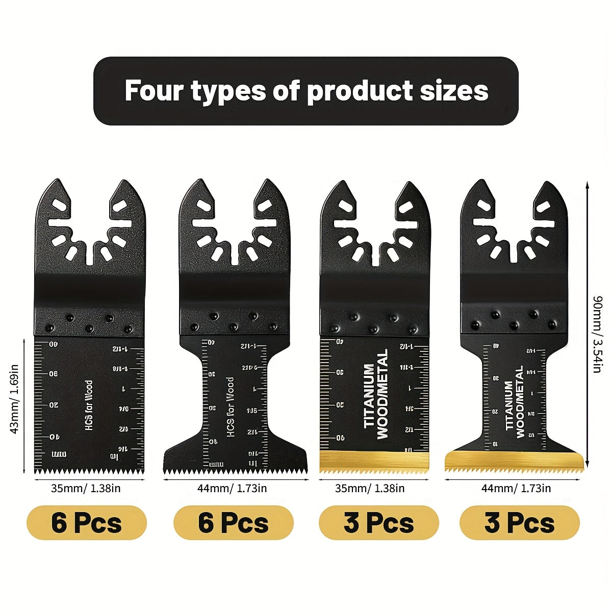 Titanium Oscillating Tool Blades Set Universal Quick Release – 18/28/36/50 Pcs Multi Tool Saw Blades Cuts Metal Wood Plastic Fits Dewalt Makita Bosch Milwaukee