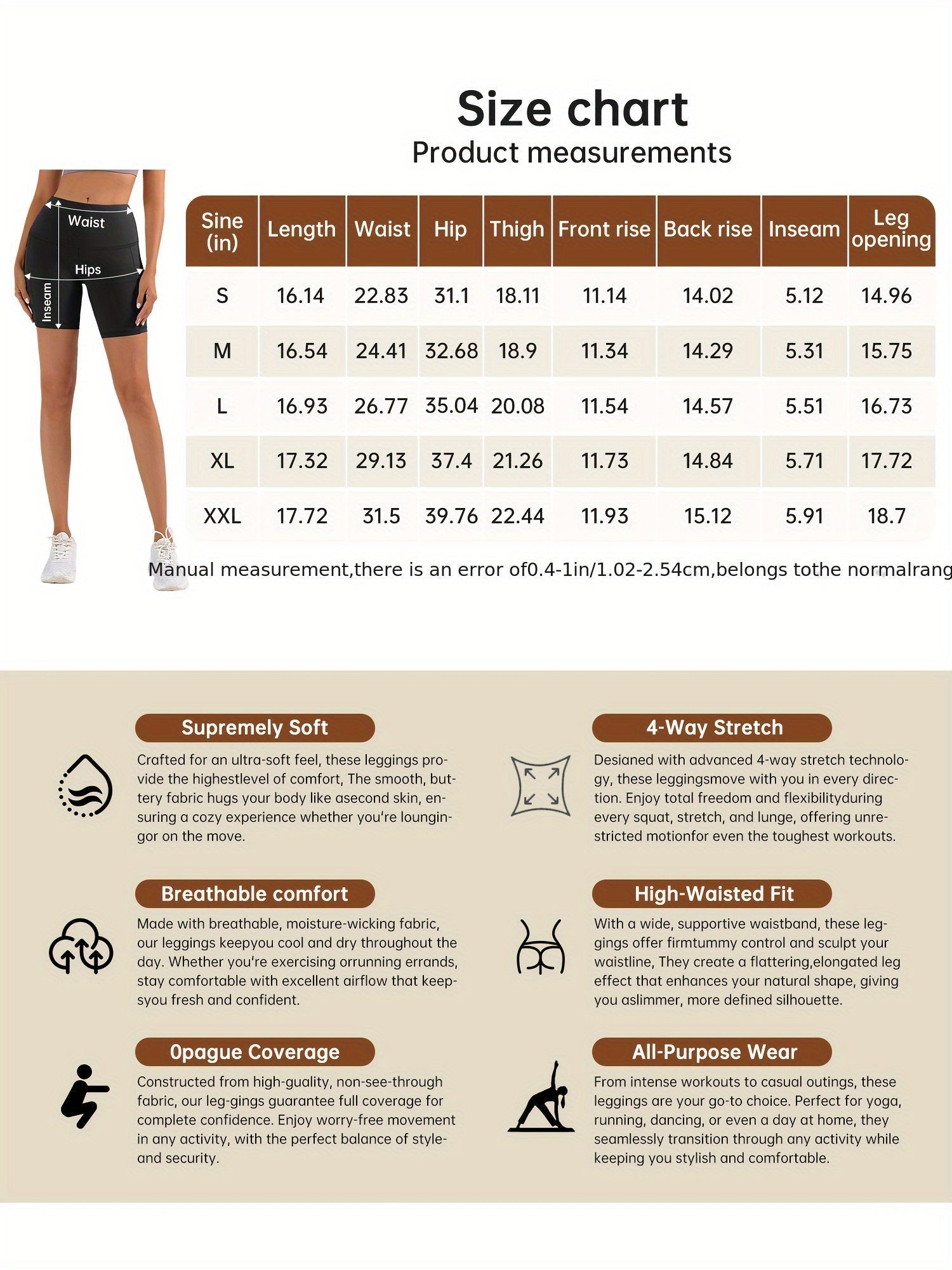 Women's Butt Lifting Yoga Shorts High Waist – Tummy Control Workout Shorts for Gym Fitness Running Cycling – Anti-Chafing Sports Shorts with Inner Safety Lining, Sizes S-XXL