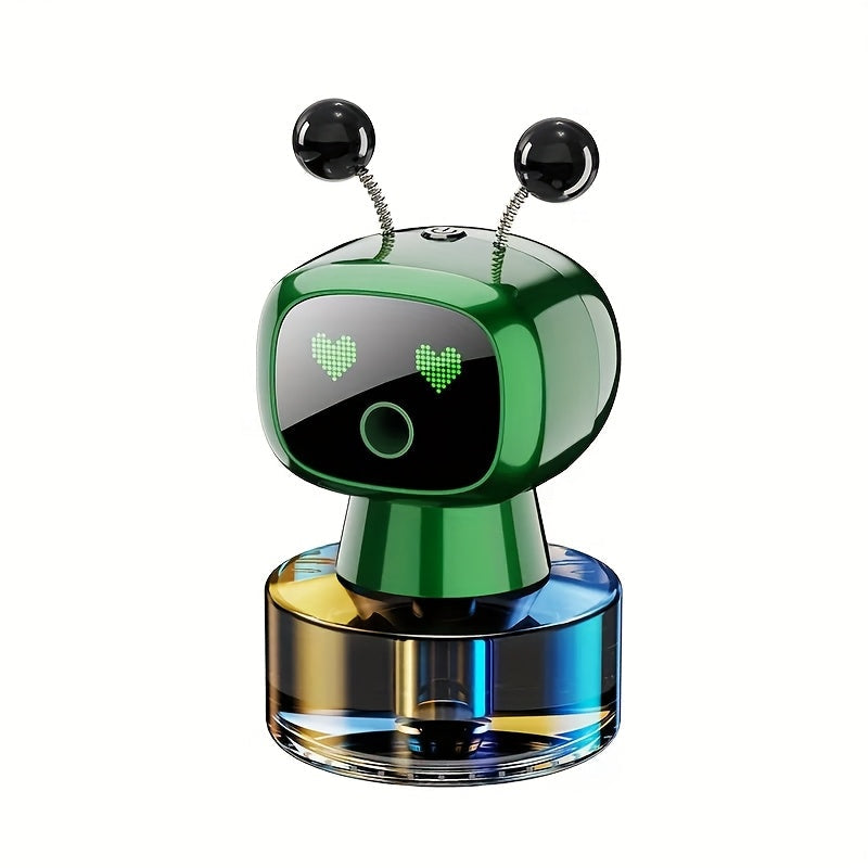 Robot Smart Car Air Freshener USB Rechargeable Auto Spray AI Expression Display 4 Scent Levels Adjustable Automatic Fragrance Diffuser Car Decoration Gift
