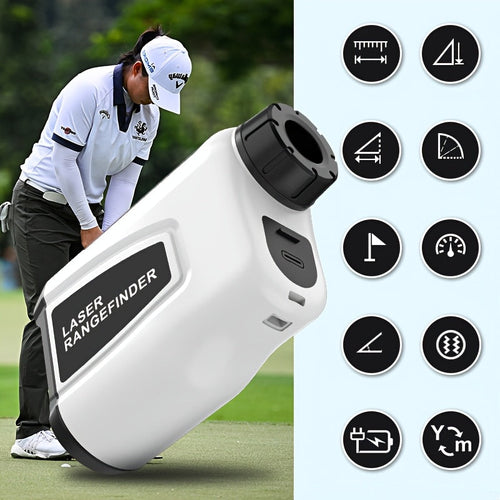 1200 Yard Laser Golf Rangefinder 6X Magnification Slope Switch Pulse Vibration Target Lock Trajectory Compensation Type-C Rechargeable for Golf and Hunting