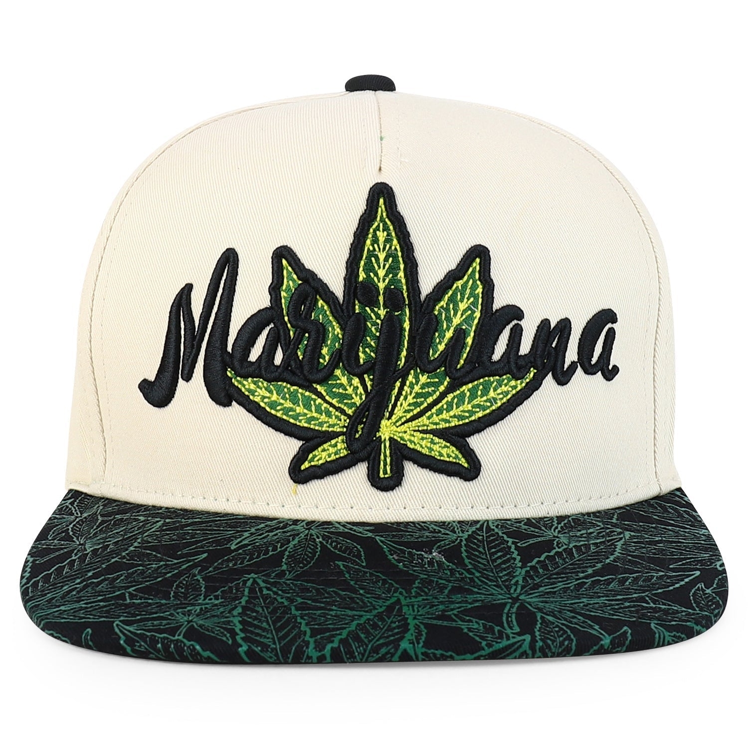 Rasta MJ Leaf 3D Embroidered Flat Bill Snapback Cap – Hip Hop Reggae Hat, Adjustable Snapback, One Size Fits Most, Unisex Streetwear Baseball Cap