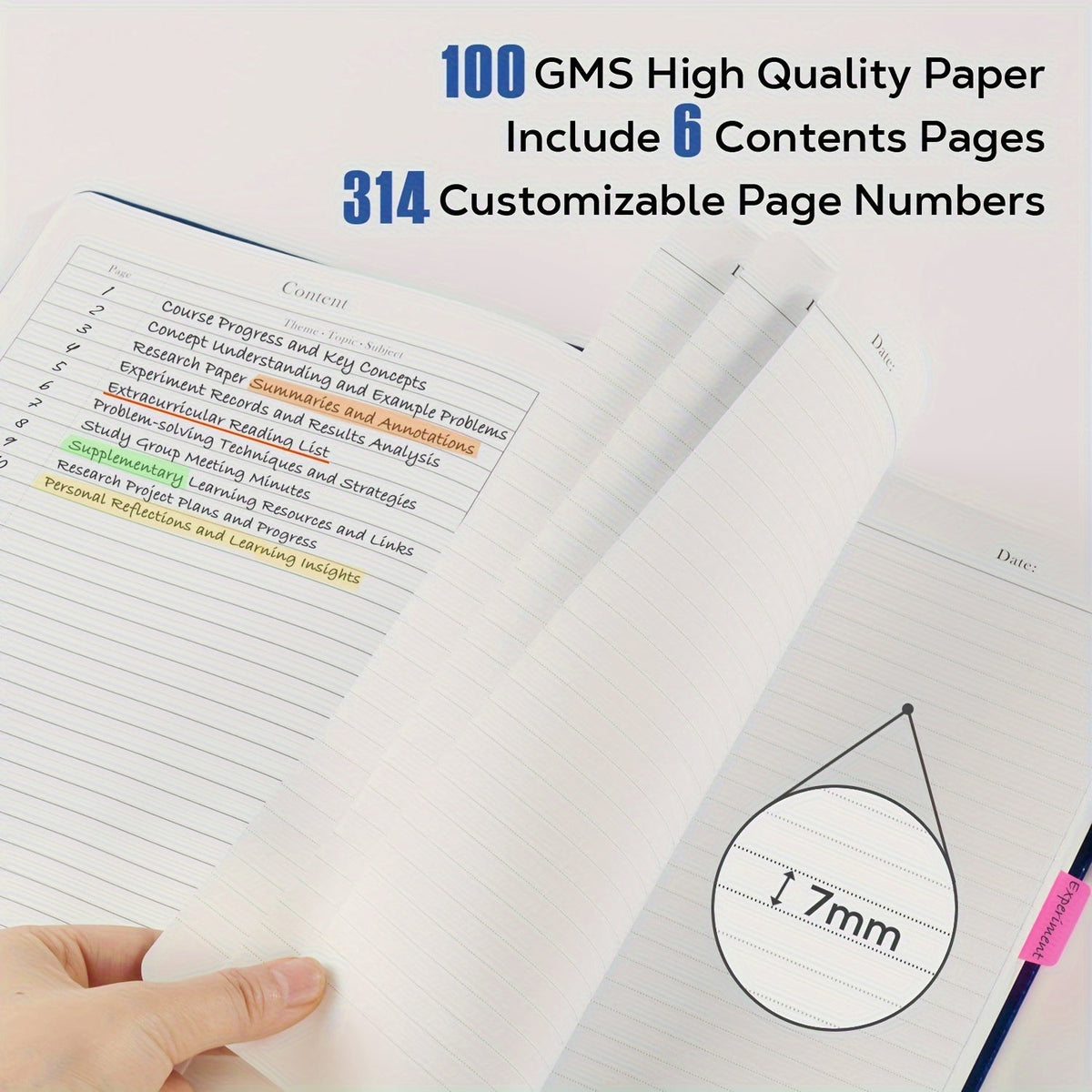 A4 Hardcover Notebook 320 Pages 100GSM – Large College Ruled Leather Journal 8.5x11 for Work School Study Writing Business, Lined Notebook for Women Men, 6 Colors