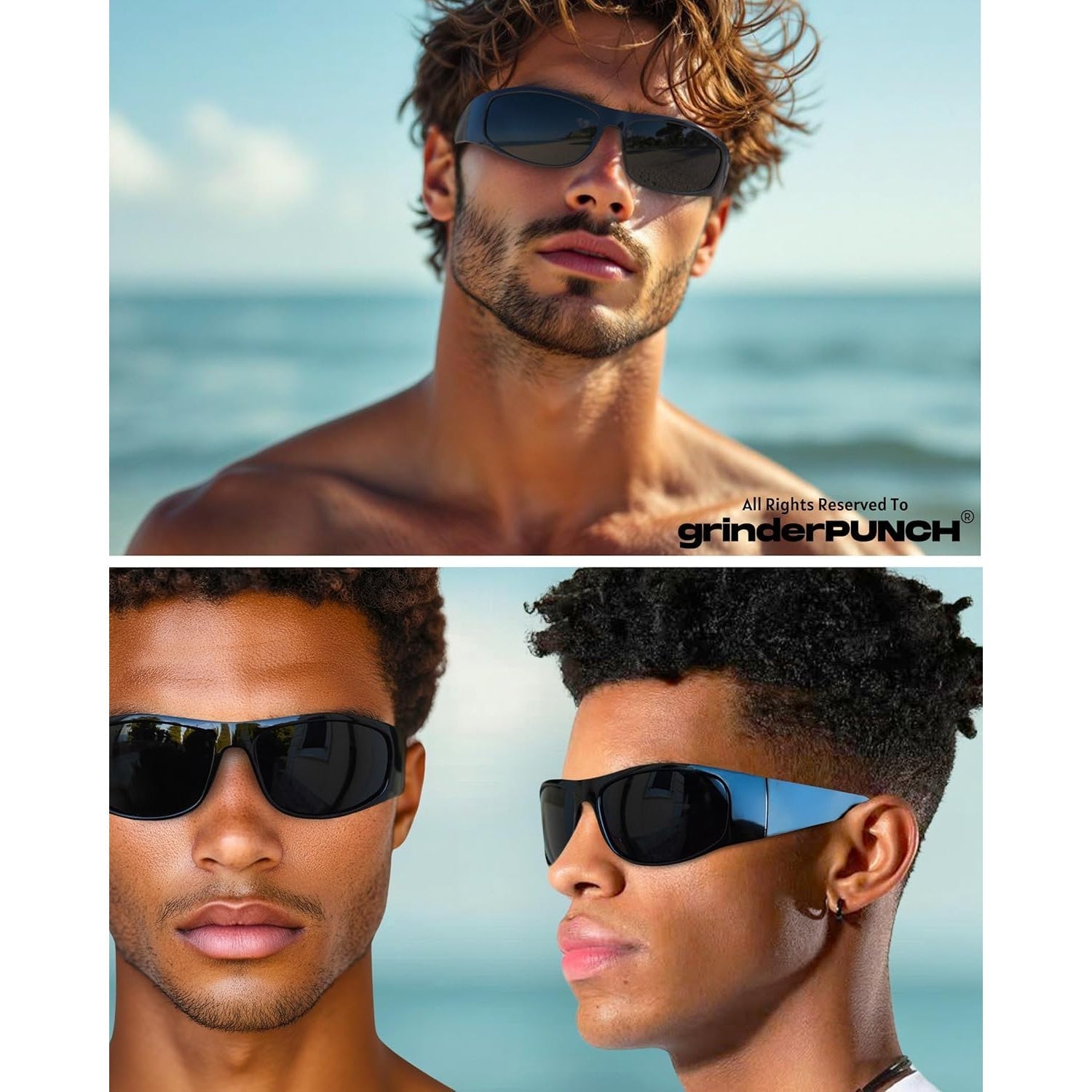 Super Dark Polarized Wrap Around Sunglasses UV400 Sport – Lightweight Unisex Eyewear Glossy Matte Frame Black Blue Yellow Lens, Driving Cycling Fishing Hiking Outdoor Gift