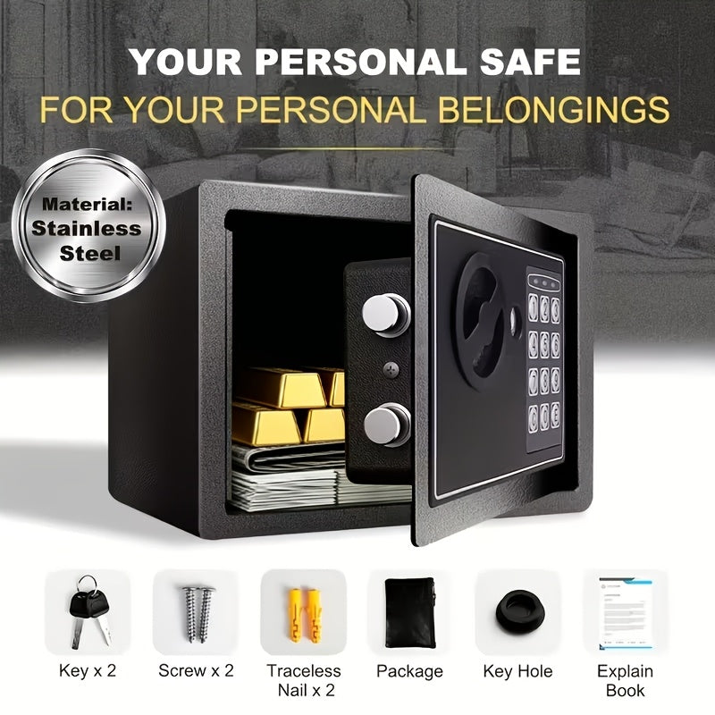 Fireproof Home Safe with Digital Keypad, Keys & Passcode Lock – Includes Fireproof Money Bag, Sensor Light & Adjustable Shelf for Home Office Business Money Valuables