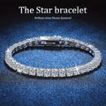 925 Sterling Silver Moissanite Tennis Bracelet 5mm – 0.5 Carat Lab Diamond Luxury Jewelry Gift for Women Men Wedding Anniversary Birthday Christmas