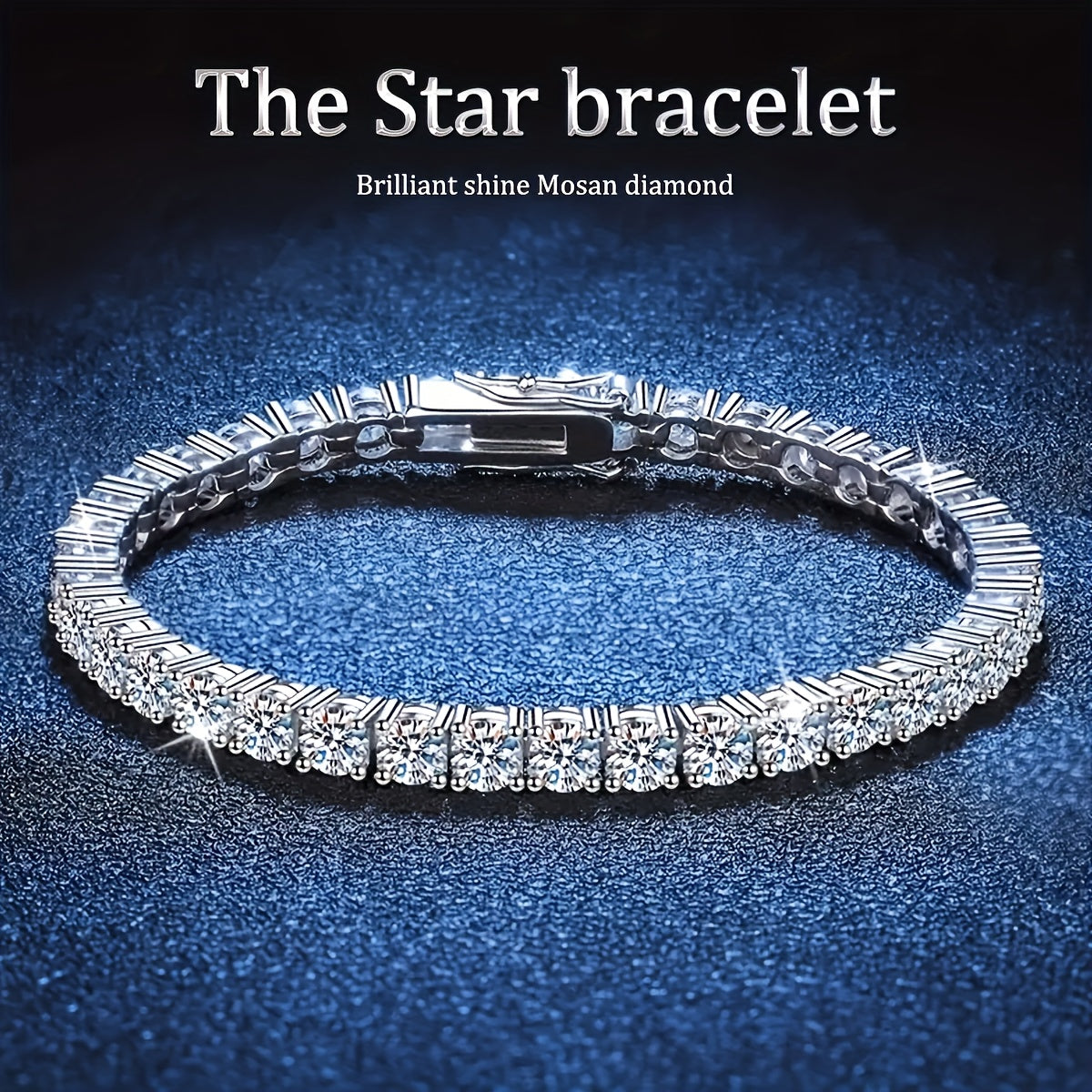 925 Sterling Silver Moissanite Tennis Bracelet 5mm – 0.5 Carat Lab Diamond Luxury Jewelry Gift for Women Men Wedding Anniversary Birthday Christmas