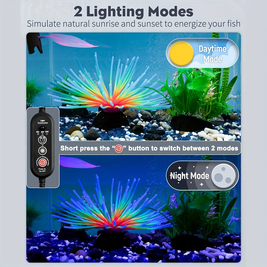 Submersible LED Aquarium Light Multicolor Underwater Fish Tank Light 7.5 to 35 Inch Multiple Sizes 9 to 66 LEDs for Freshwater Saltwater Aquarium Decoration Reef Planted Tank