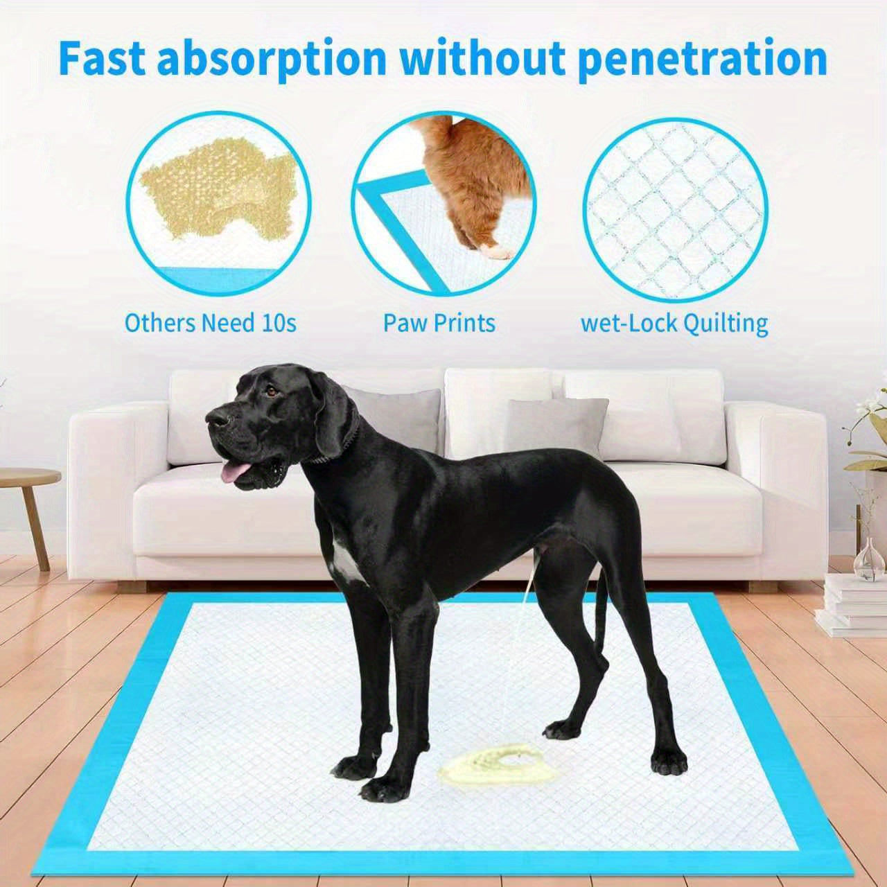 Super Absorbent Dog Pee Pads XL XXL Thickened Leak-Proof Training Pads for Medium & Large Dogs – Easy to Clean, Camping & Adult Bed Care, 50+50 Free Value Pack