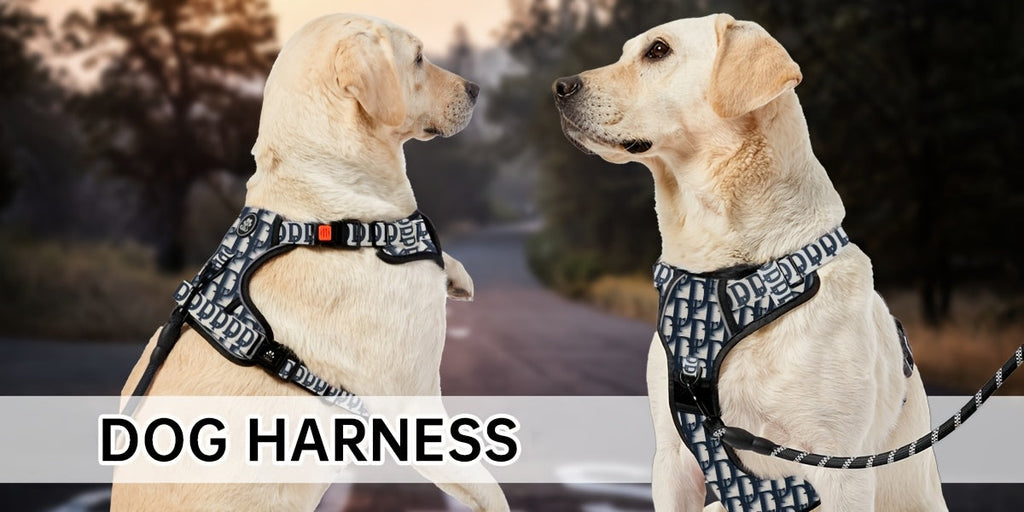 No Pull Dog Harness Set with Leash Retractable Seatbelt Collar Storage Strap Fully Reflective Breathable Mesh Adjustable Vest Harness Front Back Clip Handle XS to XL 8 Colors