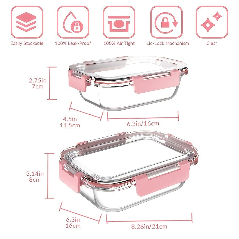 Glass Food Storage Containers with Lids 20 Piece Set Airtight Stackable Meal Prep Borosilicate Glass Containers Oven Microwave Dishwasher Freezer Safe BPA Free Kitchen Organization