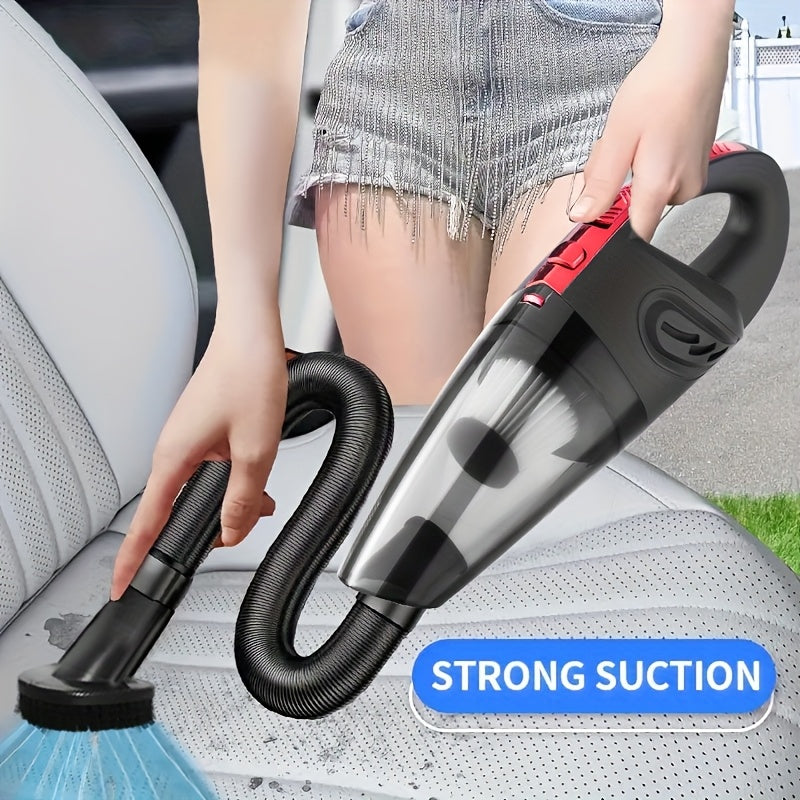 Handheld Car Vacuum Cleaner 4200PA Strong Suction 1800mAh Rechargeable Cordless Low Noise 65dB 4 Accessories for Car Interior Home Pet Hair Upholstery Pink Gift for Women 3 Color Options