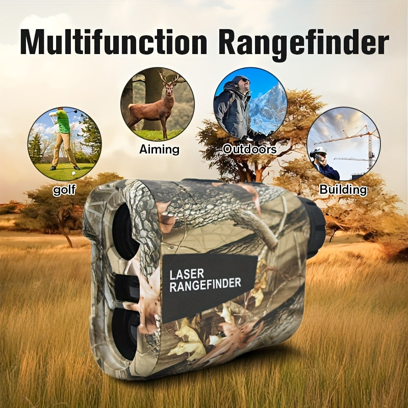 Laser Rangefinder 1200 Yards 6X Magnification Rechargeable – Slope Compensation Flagpole Lock Speed & Altitude Measurement Golf & Hunting Camo Rangefinder with Unit Conversion, LA12 Model