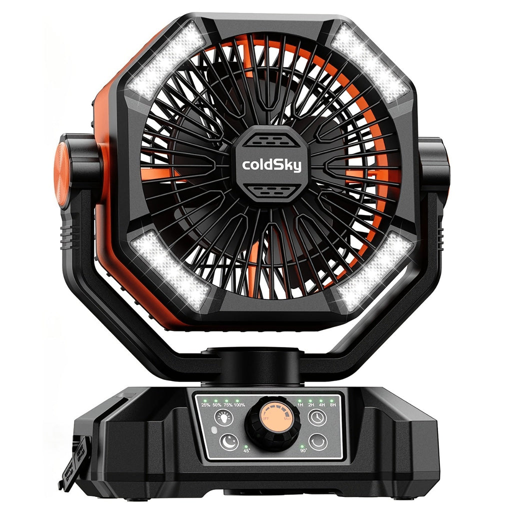 Camping Fan with 20000mAh Battery 8-Speed Settings Enhanced Motor USB Rechargeable - Portable Tent Fan for Camping, Hiking, Outdoor Adventures & Emergency Use