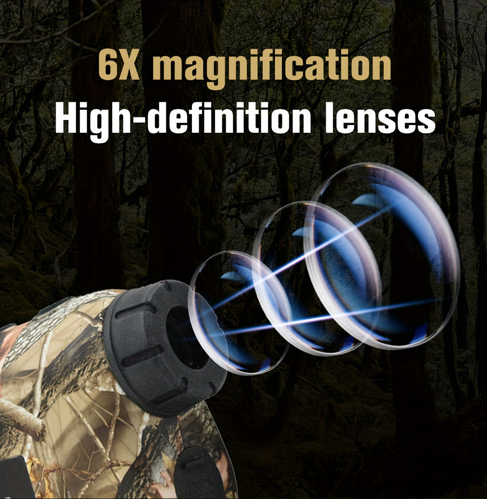 Laser Rangefinder 1200 Yards 6X Magnification Rechargeable – Slope Compensation Flagpole Lock Speed & Altitude Measurement Golf & Hunting Camo Rangefinder with Unit Conversion, LA12 Model