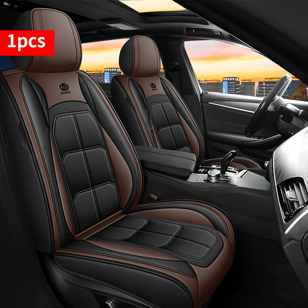 Faux Leather Car Seat Cover Universal Fit Sponge Padded Seat Protector for Sedan SUV Pickup Truck Durable Comfortable Luxury Interior Upgrade 7 Colors Front Rear Seats for Daily Commuters Pet Owners