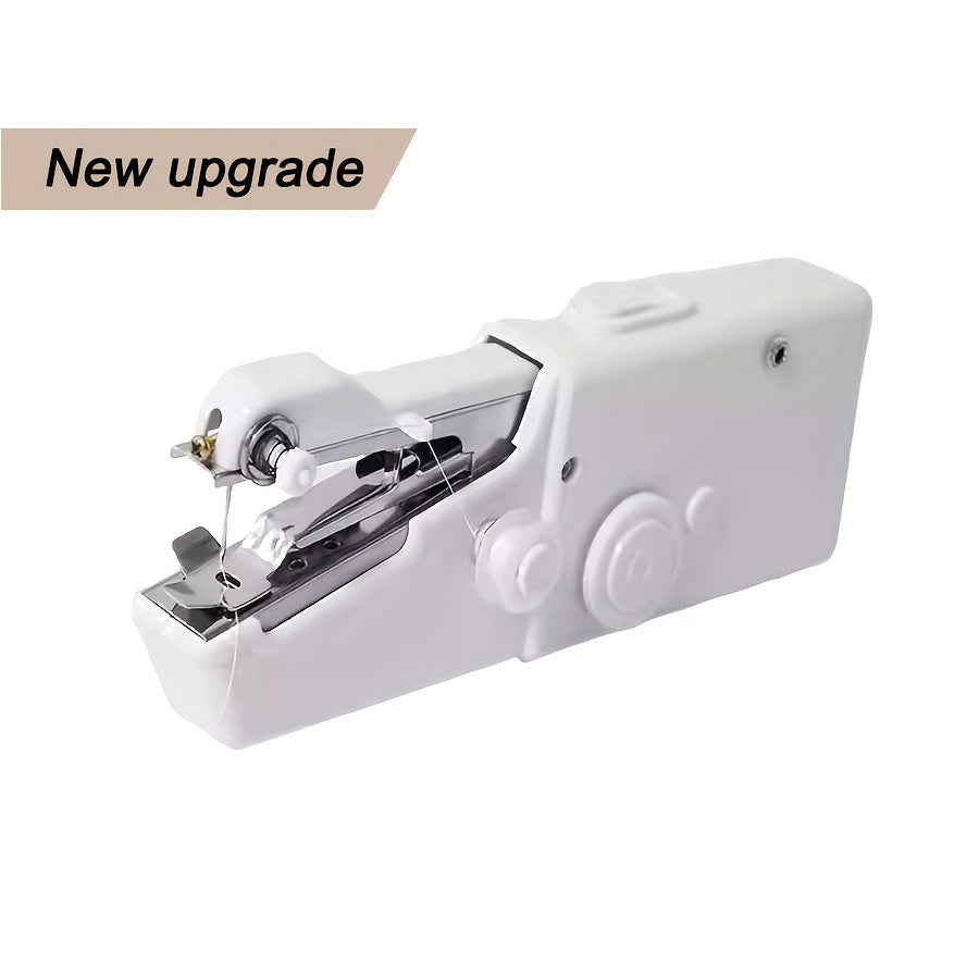 Portable Cordless Mini Sewing Machine with Accessory Kit – Lightweight Handheld Stitching Tool for Beginners Quick Fabric Repairs Hemming Patching and DIY Crafts – Battery USB Powered White or Black