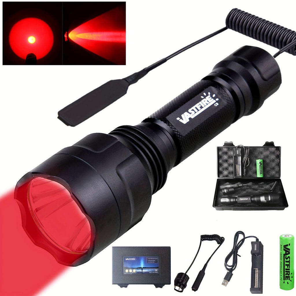 High Power Green Flashlight 350 Yards Long Range Night Vision with Remote Control & Rechargeable 18650 Battery – Spotlight Beam for Hunting, Fishing, Camping, Beekeeping & Outdoor Night Activities