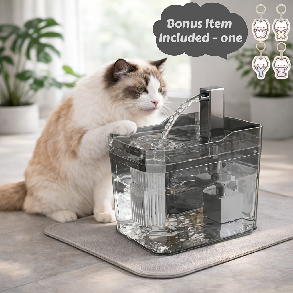 Ultra-Quiet USB Pet Water Fountain Automatic Circulating Fresh Water for Cats & Dogs – 4-Stage Filtration, Visible Water Level Window, No Battery Needed, Home & Travel Ready