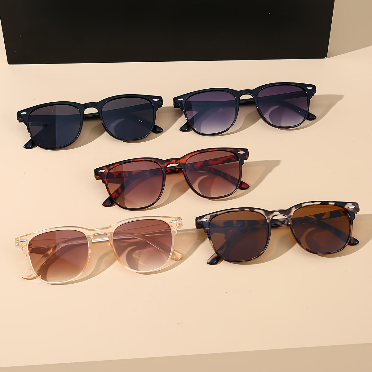 Polarized Round Sunglasses 5 Pack Unisex – UV Protection Retro Circle Frame Lightweight Fashion Eyewear for Women Men Teens Beach Festival Outdoor Everyday Wear