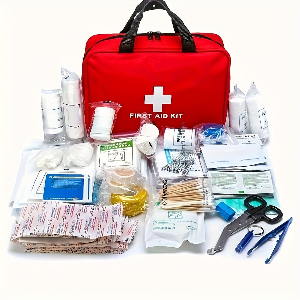 22-Piece Portable First Aid Kit for Car Travel Camping Hiking Compact Emergency Medical Rescue Kit with Bandages Gauze Antiseptic Wipes for Home Office Outdoor Adventures Lightweight Zip Bag