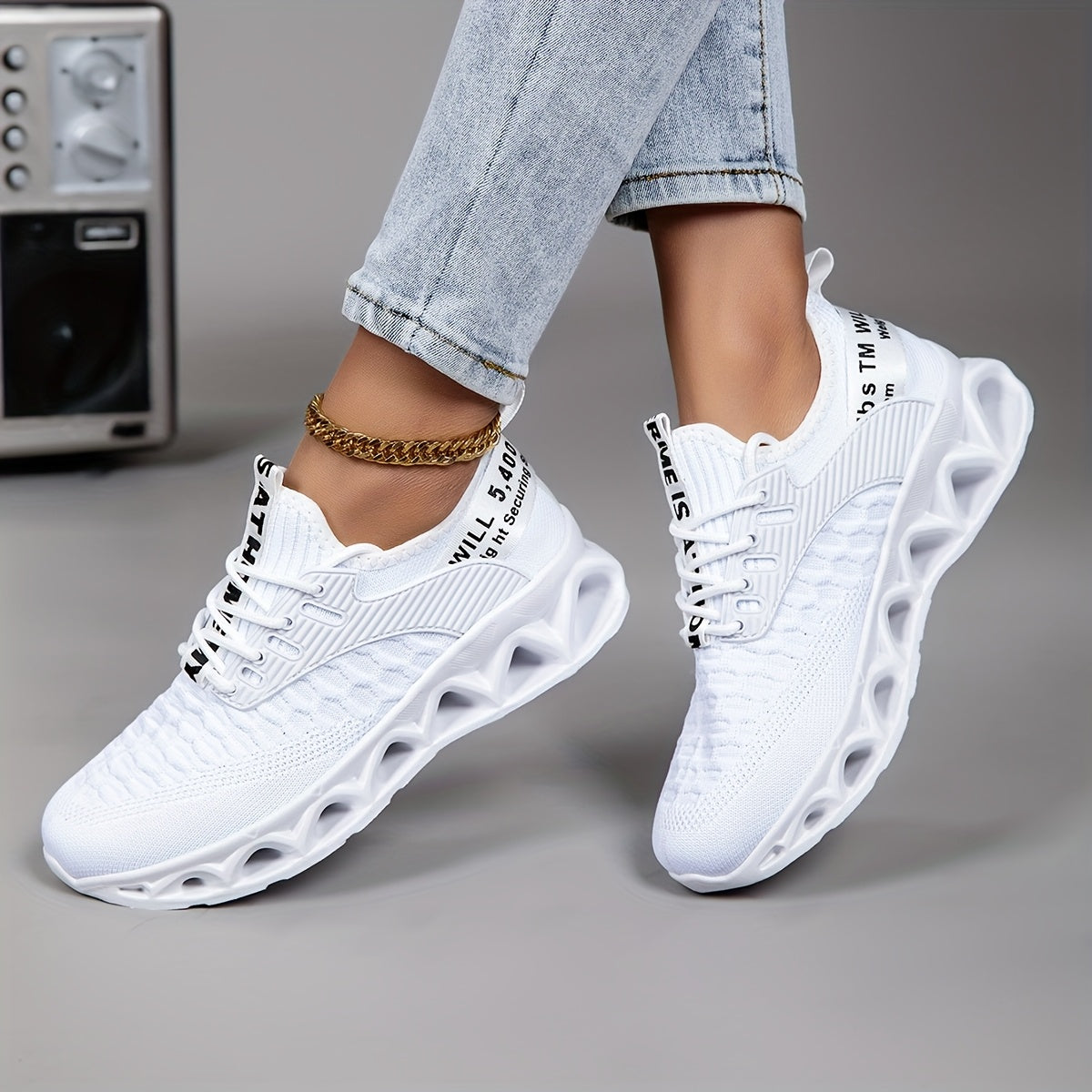 Women's Lightweight Sneakers Breathable Mesh Thick Sole Lace-Up Walking Shoes Slip-On Casual Running Tennis Shoes for Women 7 Colors Sizes US 6-12.5 Trendy Versatile Workout Shoes