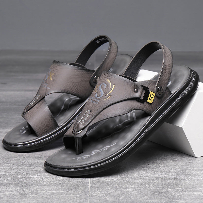Arch Support Slip-On Men's Hiking Sandals Open Toe – Lightweight All-Season Sports Beach Walking Outdoor Shoes, Black Grey Brown, Wide Sizes US 7–13.5