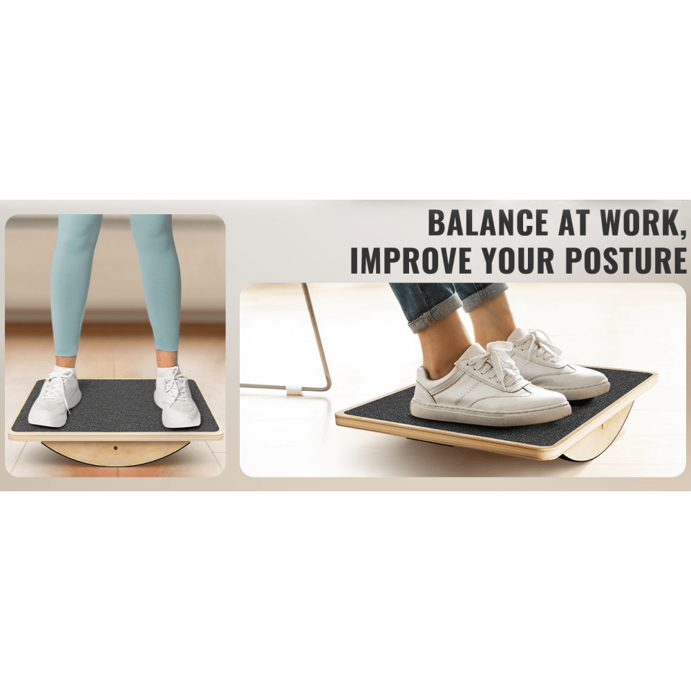 Wooden Balance Board for Adults – Anti-Slip Wobble Rocker Board 350 LBS, Balance Plate & Circular Board Options, Core Strength Physical Therapy Standing Desk Rehab Training for Beginners Seniors Athletes