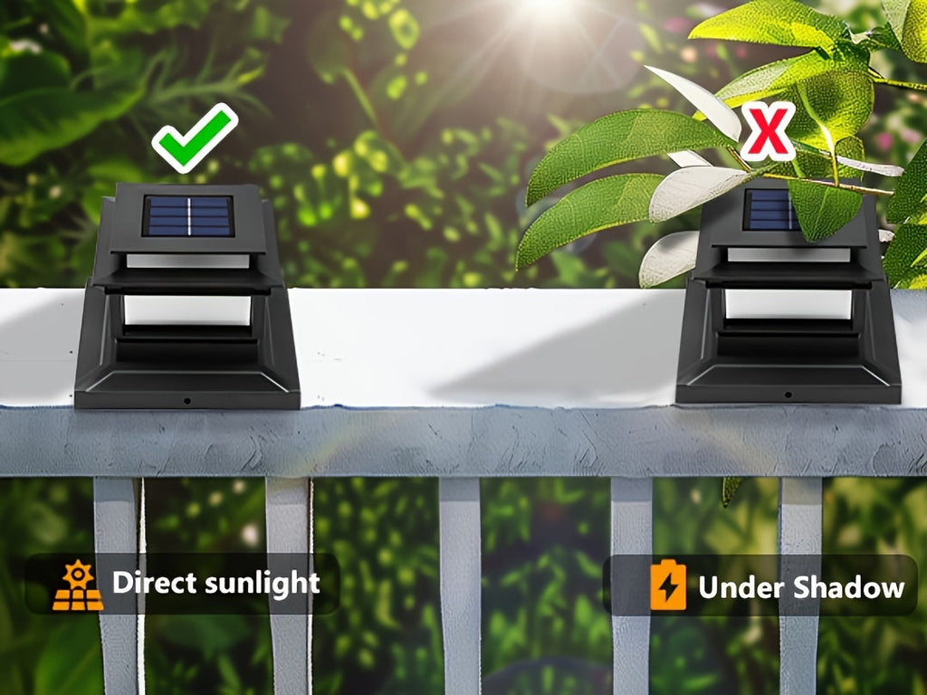 Solar Post Cap Lights 6 Pack Outdoor LED – Waterproof Dusk-to-Dawn Auto On/Off Solar Fence Post Lights for Deck, Porch, Patio, Garden, Stair & Yard Decoration