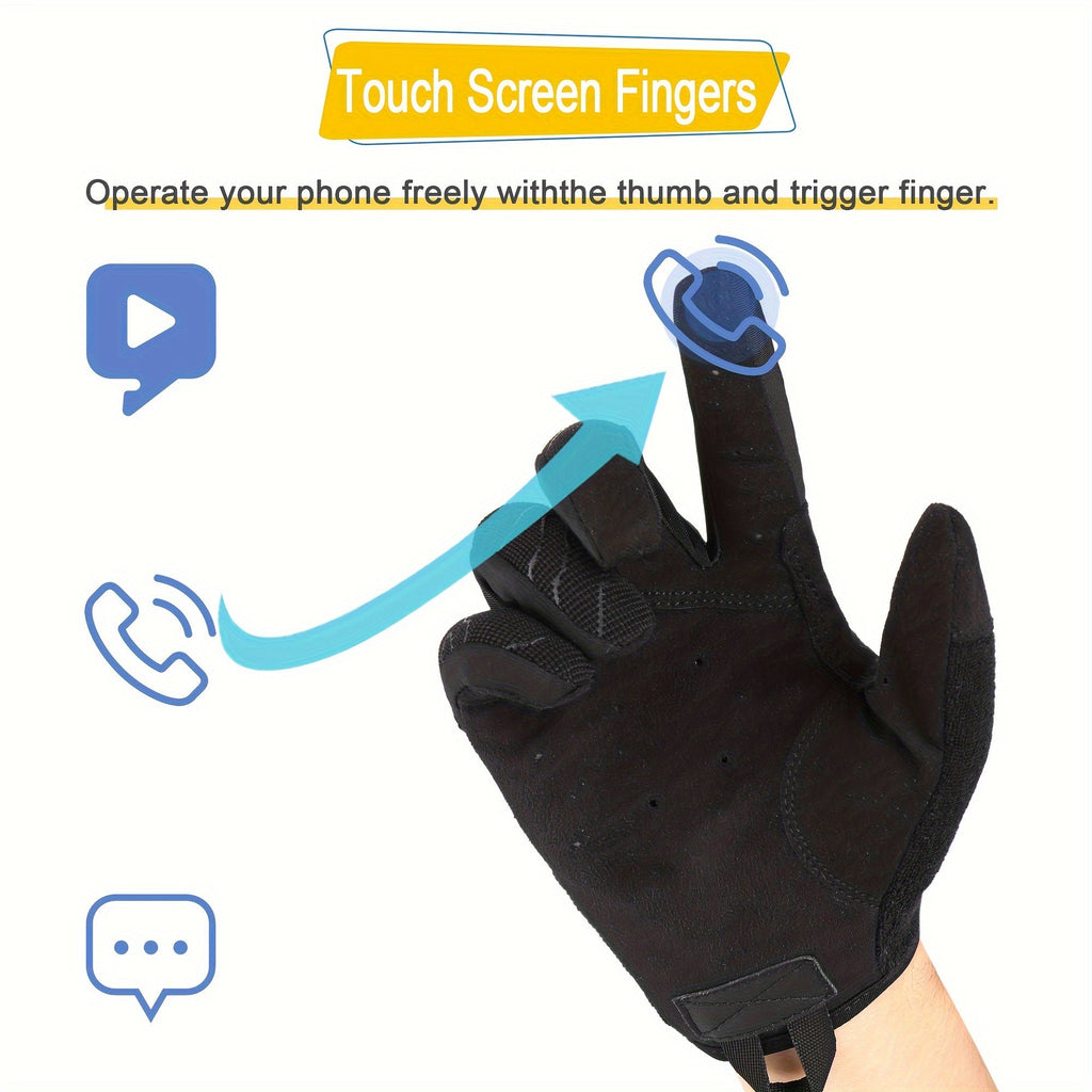 Breathable Tactical Full Finger Gloves with Touchscreen Tips – Anti-Slip Professional Gloves for Driving Cycling Shooting Outdoor Sports Men Women S L XL Black Green